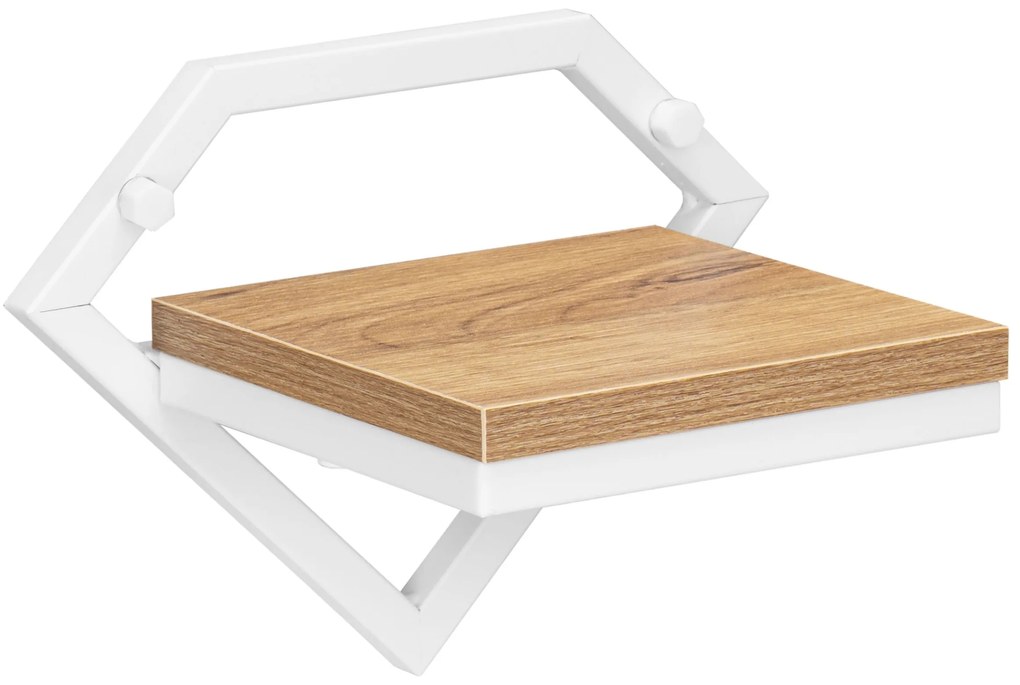 Nástenný kvetinový stojan DORON biely/dub remeselný