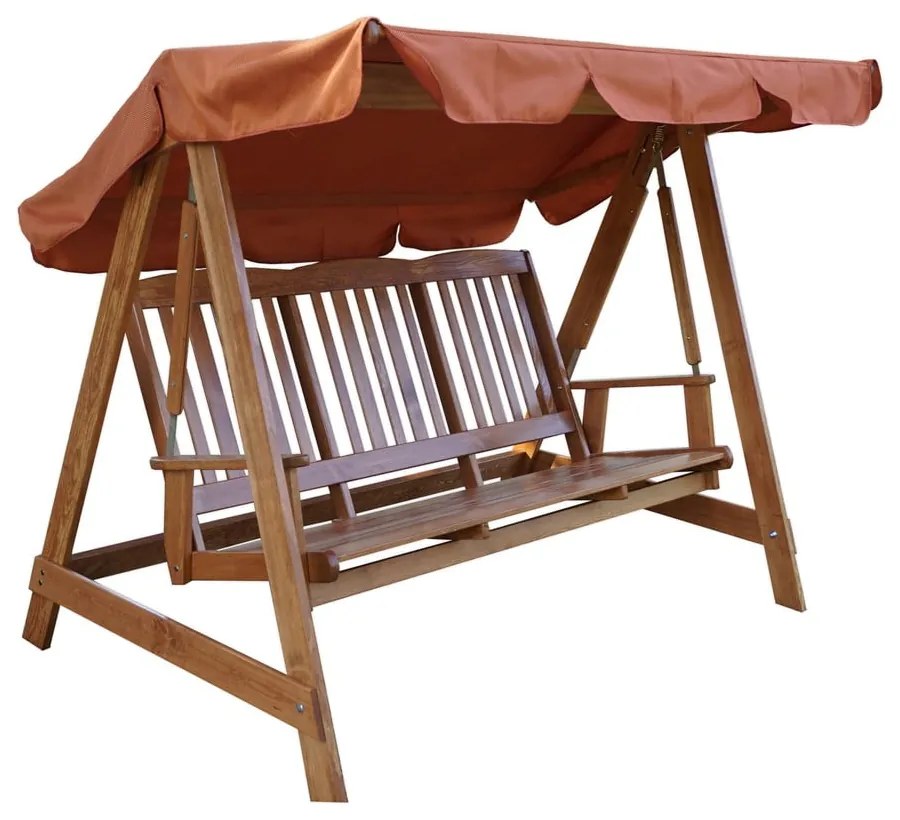 Hnedá drevená záhradná hojdačka Luisa – Rojaplast