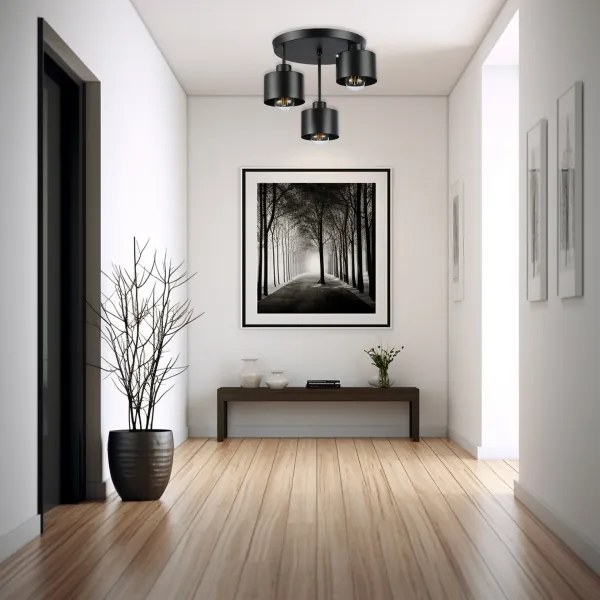 Luster na tyči 3xE27/35W/230V pr. 30 cm čierna