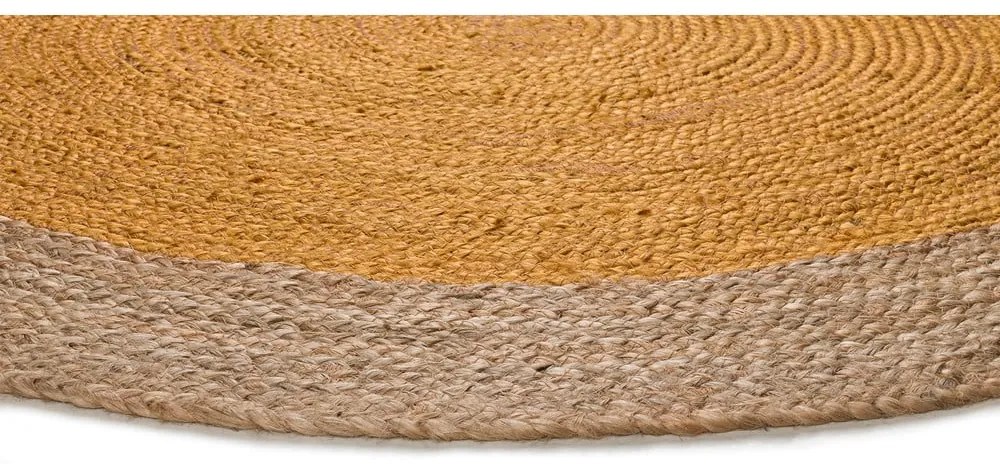 Okrúhly koberec v prírodnej a horčicovej farbe ø 120 cm Mahon – Universal