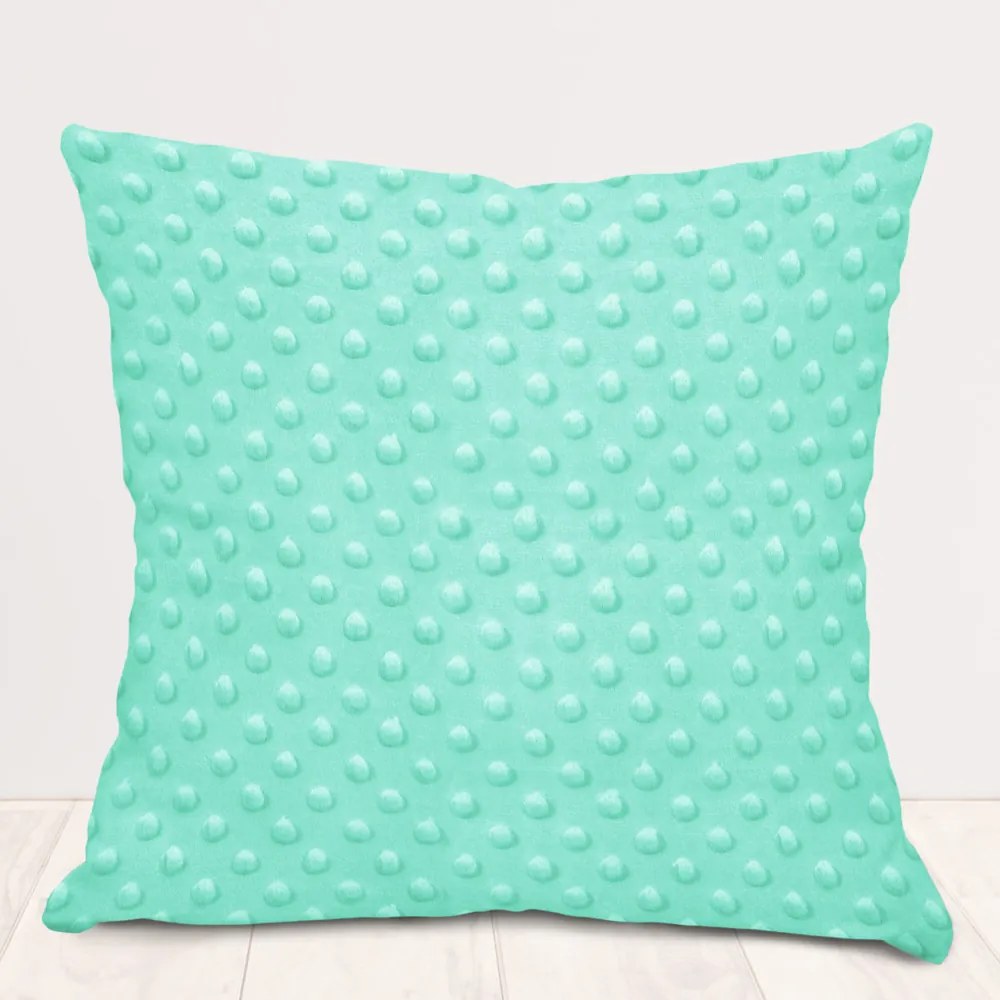 Biante Detská obliečka na vankúš Minky 3D bodky MKP-003 Mintová 50 x 50 cm