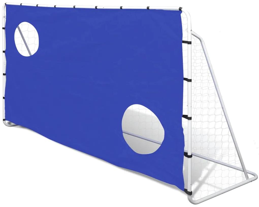 vidaXL Kvalitná futbalová bránka s otvormi na strieľanie, 240 x 92 x 150 cm