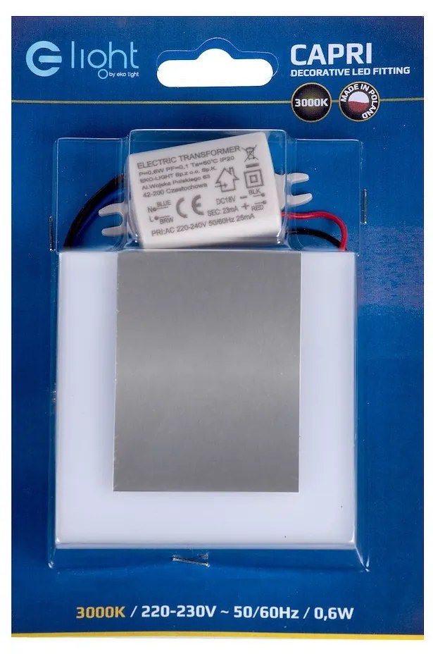 Schodiskové LED svietidlo Capri, 1x LED 0,6w, 3000k, s