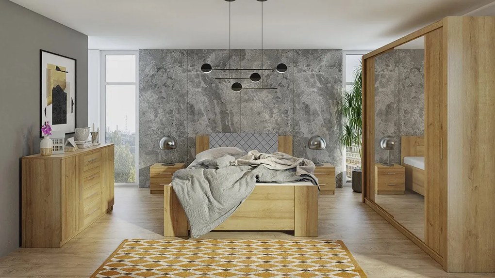 Spálňa Kler VI, Farby: biela / biely + ekokoža soft 020 pik