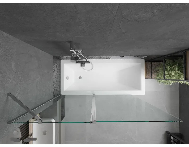 Mexen Flip, vaňová zástena 1-krídlová 140 x 150 cm, otočné krídlo, 6 mm číre sklo, chrómový profil, 894-140-101-01-00