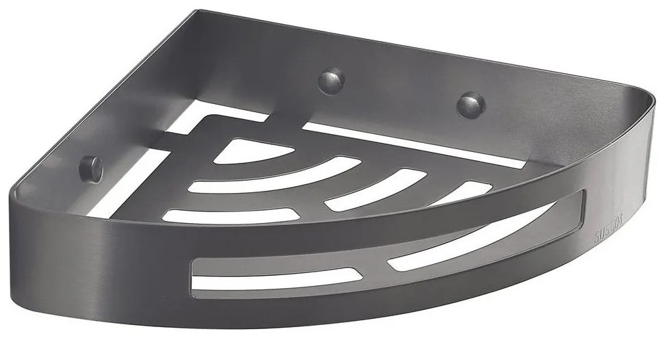 Gedy - Rohová polica do sprchy SMART 21x4,5 cm metalická sivá