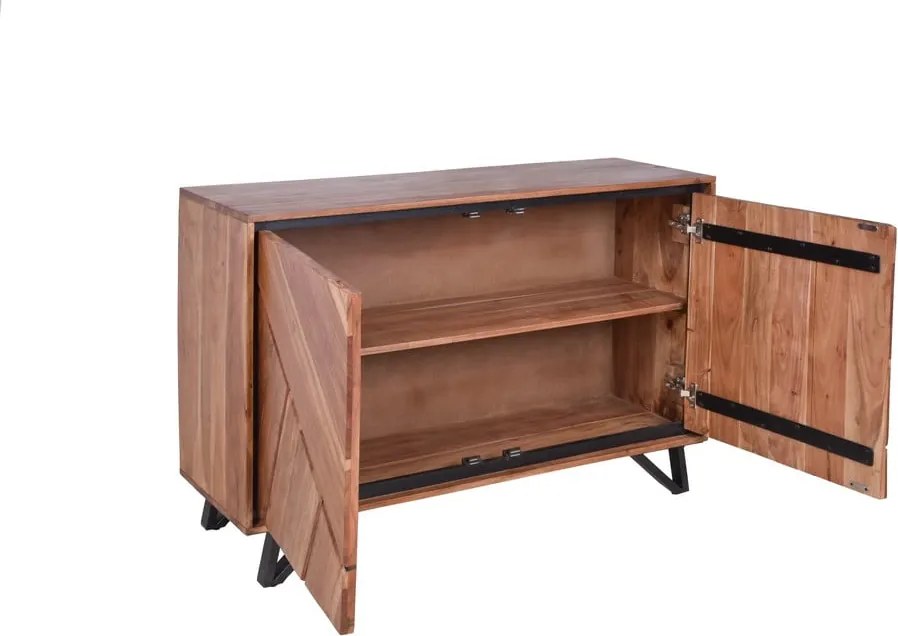 Skrinka z masívu akácie v prírodnej farbe 120x78x40 cm Ambala – Interia Home &amp; Living