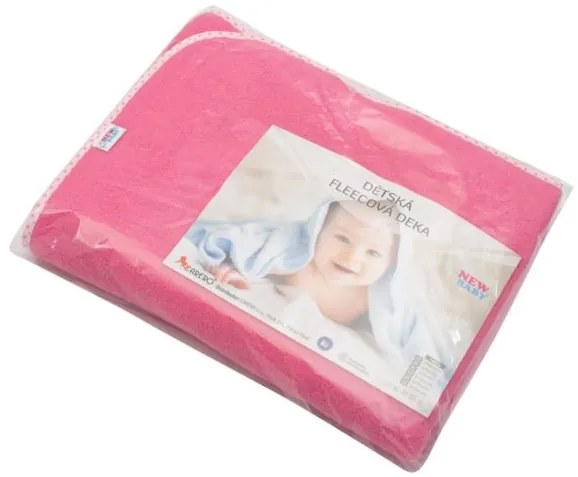 NEW BABY Detská fleecová deka New Baby 100x75 ružová hviezdičky