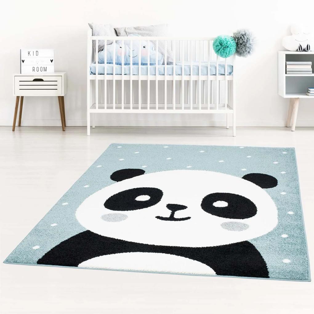 Dekorstudio Moderný koberec BUBBLE - Modrá panda Rozmer koberca: 160x225cm