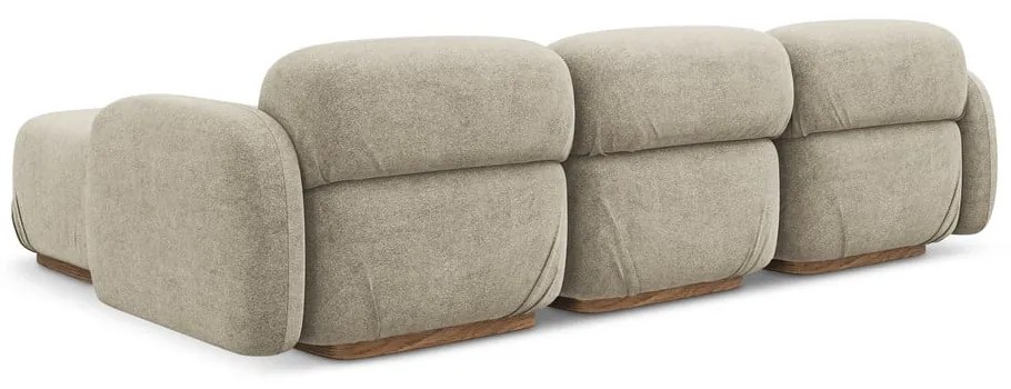 Béžová modulárna rohová pohovka z textílie buklé Ailani – Makamii