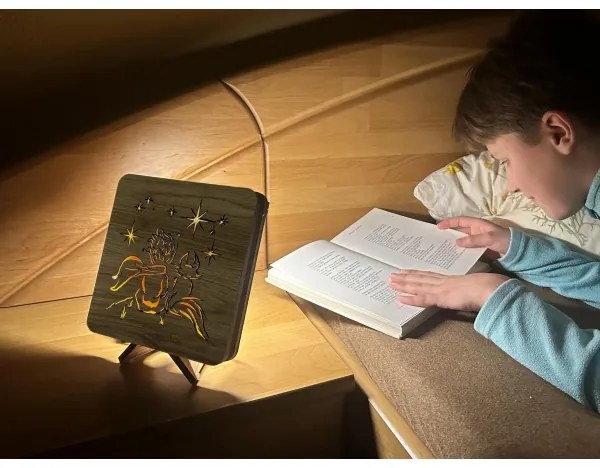 Li-Go 5788/DUB2 - LED stolná dekorácia LED/12W/230V 19x19 cm dub/Malý princ