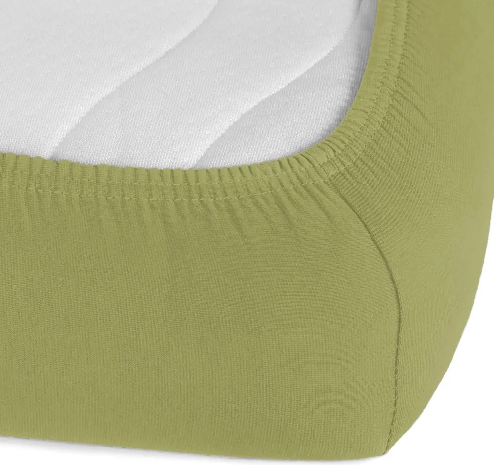 Jersey napínacie prestieradlo JR-020 Olivové 140 x 200 - výška 20 cm