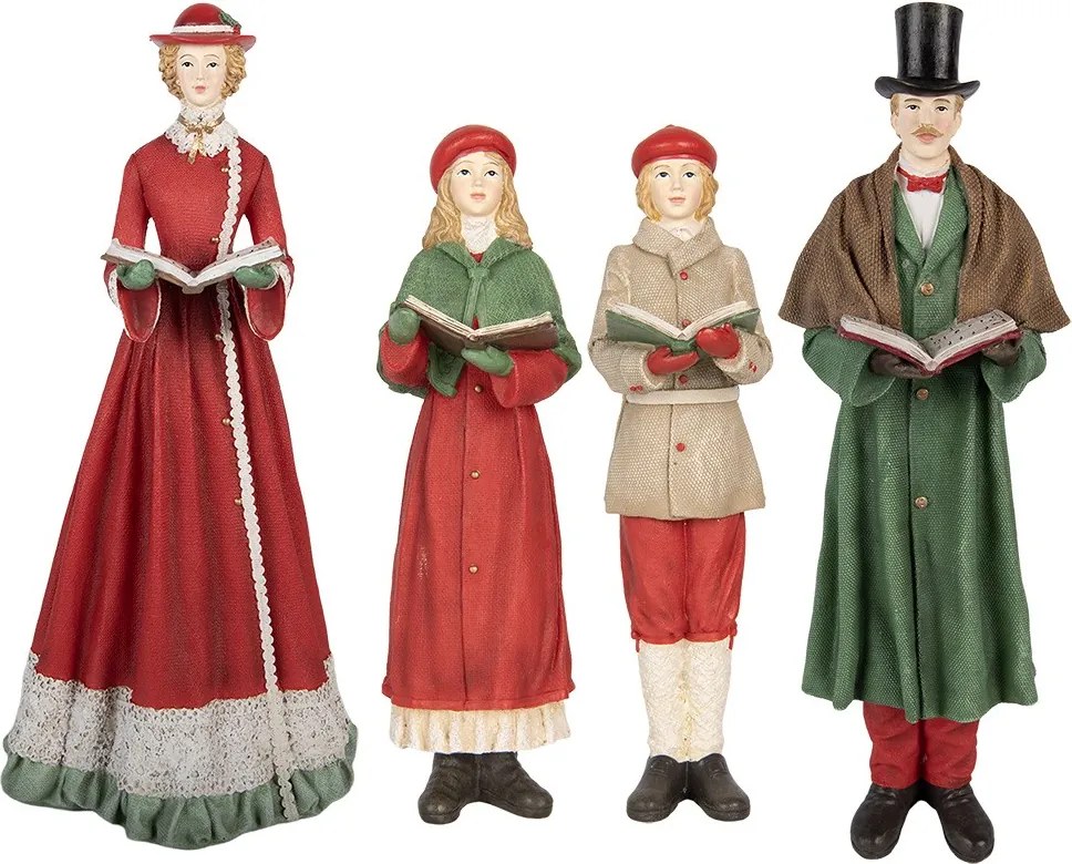 Sada 4ks vianočné dekorácie figúrka vianočný zbor Nativity Choir - 13*12*40 cm