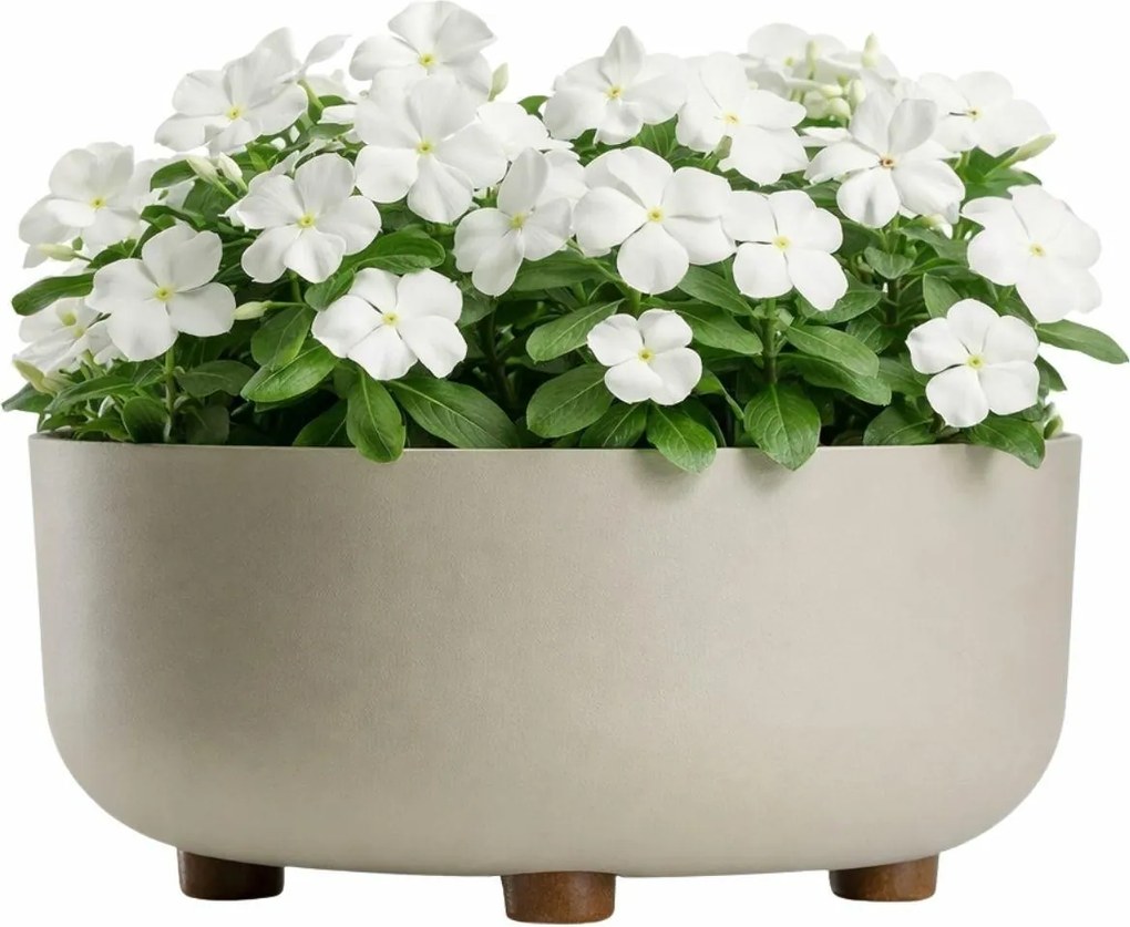 Plastový květináč na nožičkách TERRA 14,4x29,7 cm béžový