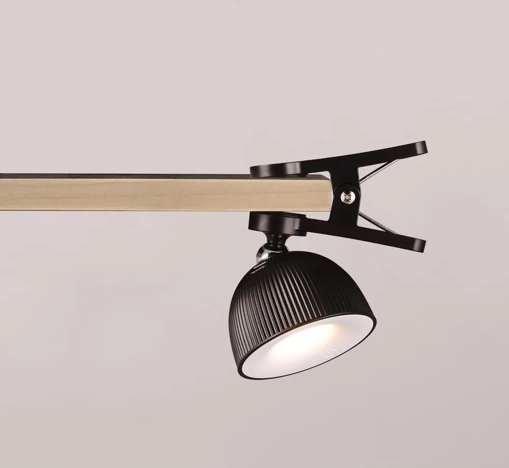 Stmievateľná čierna LED stolová lampa s klipom (výška 41 cm) Maxima – Reality