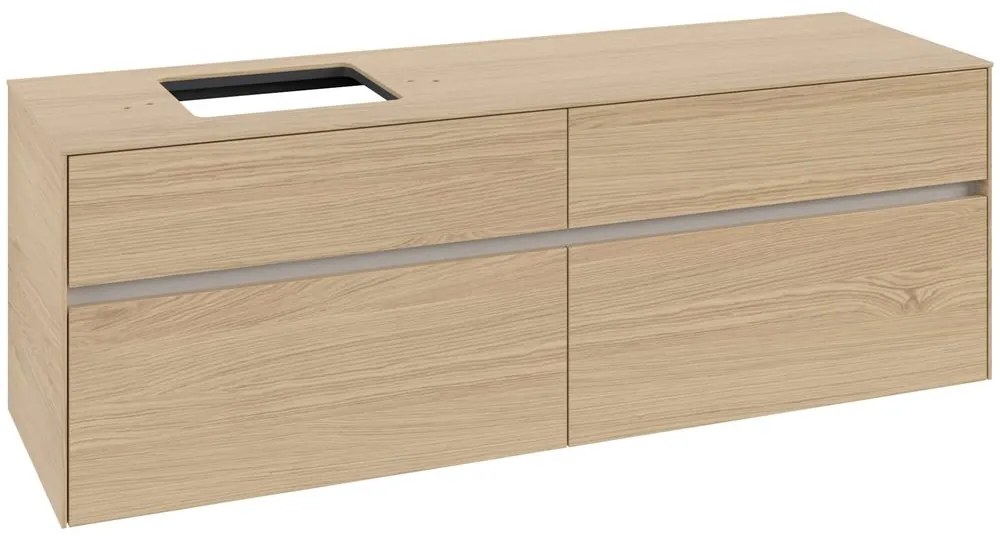 VILLEROY &amp; BOCH Collaro závesná skrinka pod umývadlo na dosku (umývadlo vľavo), 4 zásuvky, 1600 x 500 x 548 mm, Nordic Oak, C13500VJ