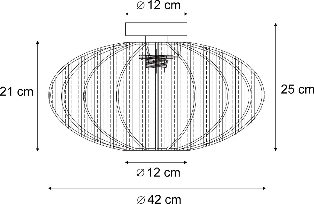 Japonské stropné svietidlo biele s látkovým tienidlom - Bida