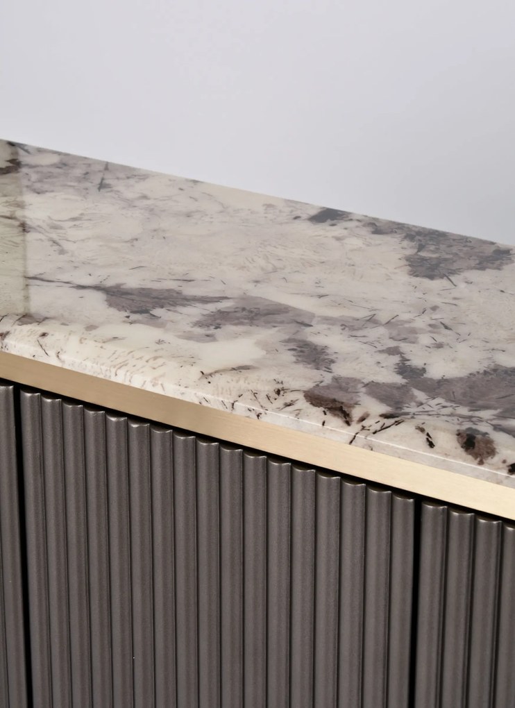 Komoda Stilig ST917 158 cm grafit/zlatá/mramor