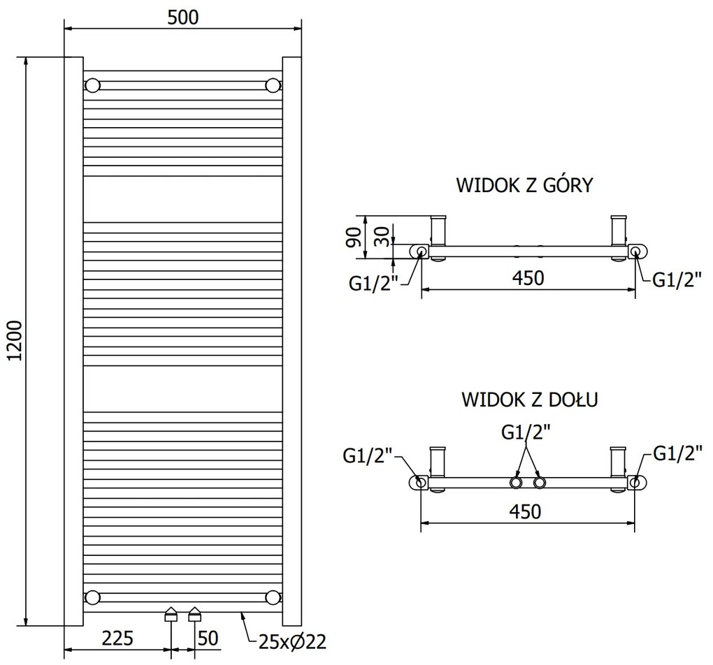 Mexen Mars, elektrické vykurovacie teleso 1200 x 500 mm, 600 W, zlatá lesklá, W110-1200-500-2600-50