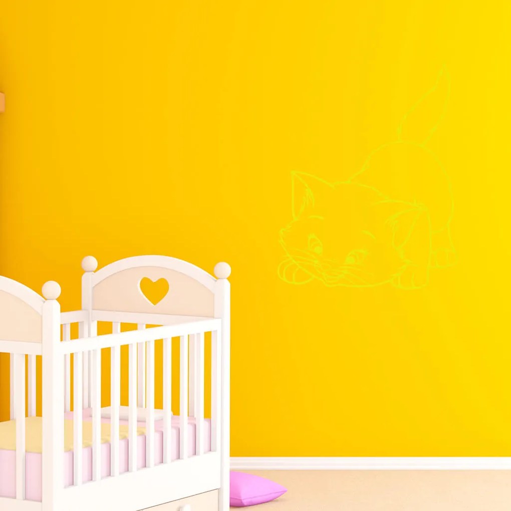 Veselá Stena Samolepka na stenu na stenu Roztomilá mačička Farba: černá