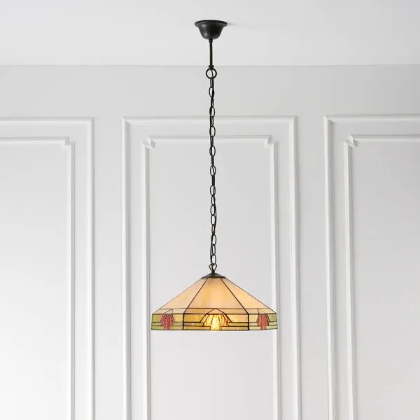 Endon 64285 - Luster na reťazi Tiffany NEVADA 1xE27/60W/230V Ø 35 cm