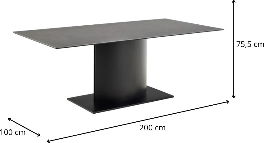 Jedálenský stôl Marbella 200 cm čierny