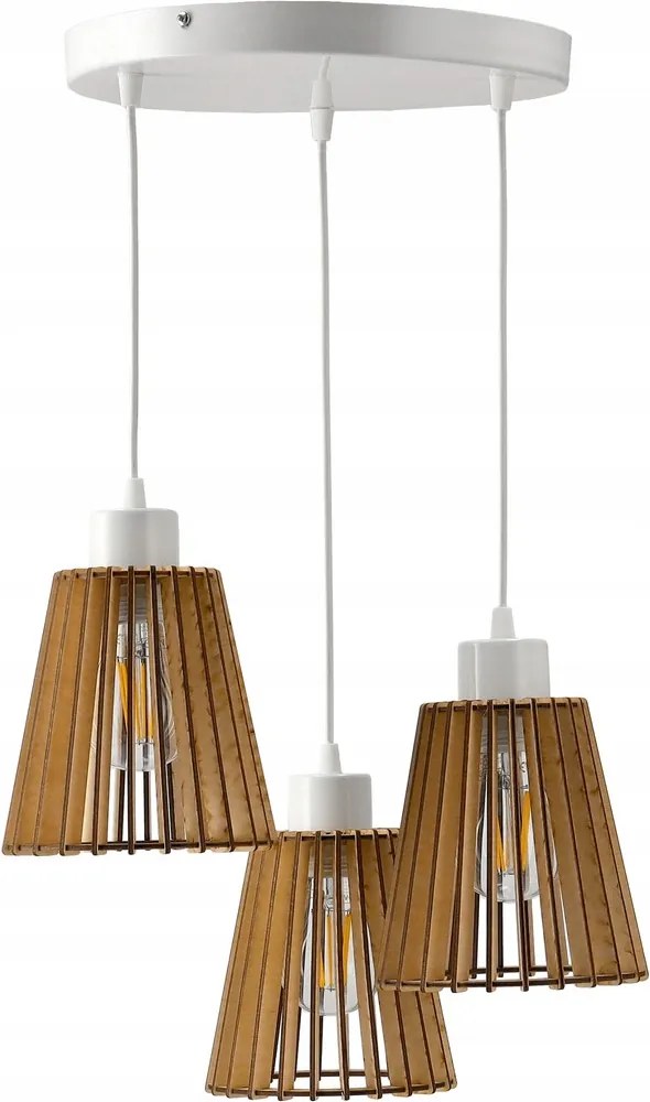 Drevená závesná stropná lampa E27