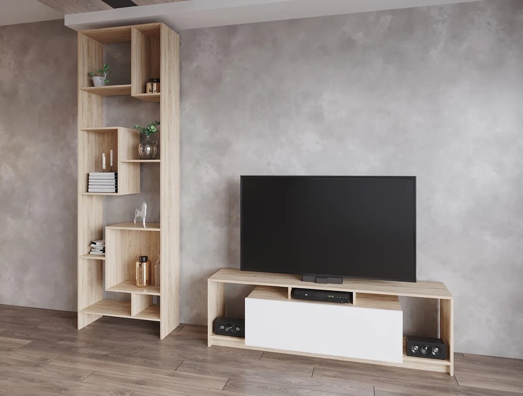 TV stolík Ulfet U1 - biela / betón