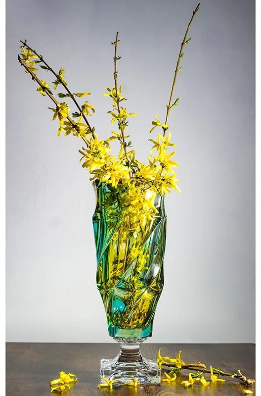KRIŠTÁĽOVÁ VÁZA BOHEMIA FLAMENCO LEMON 380MM