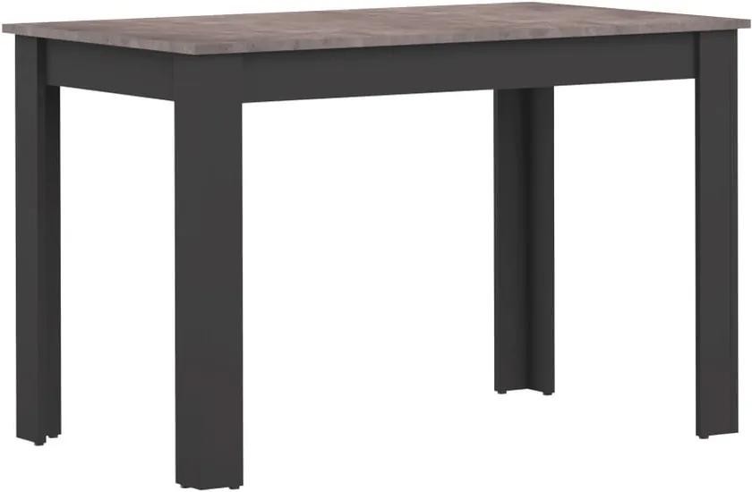 Čierny jedálenský stôl s doskou v dekore betónu Symbiosis Nice, 110 × 70 cm