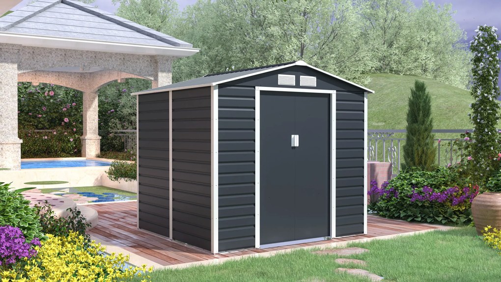 Záhradný domček G21 GAH 407 - 213 x 191 cm, antracitový