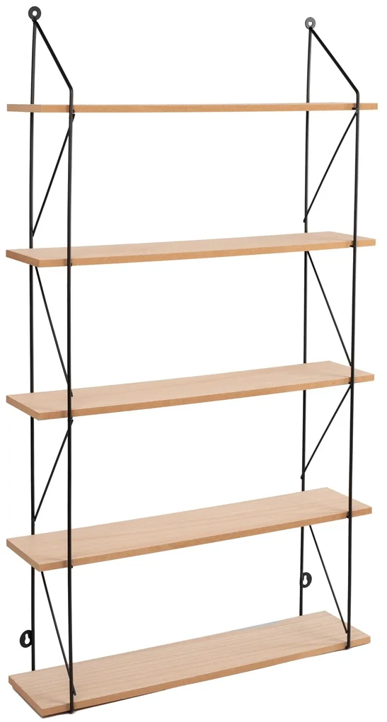 Tutumi, nástenná polička 50x88x13 cm SFKD-1905B, čierna-hnedá, HOM-06420