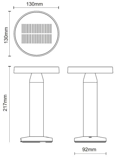 Zuma Line DT33611 - LED Solárna lampa CARLI LED/2W/2000 mAh IP44 čierna