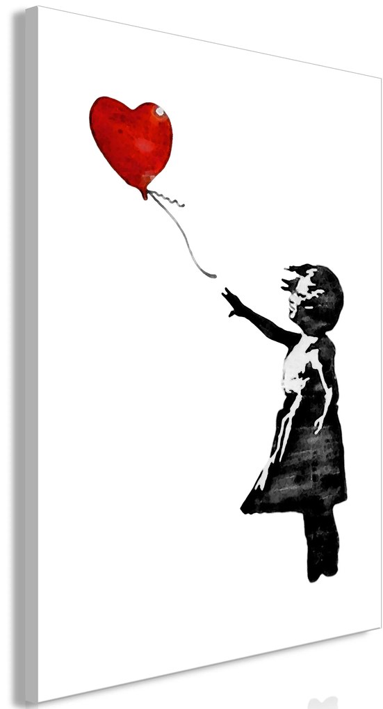 Artgeist Obraz - Banksy: Girl with Balloon (1 Part) Vertical Veľkosť: 20x30, Verzia: Na talianskom plátne