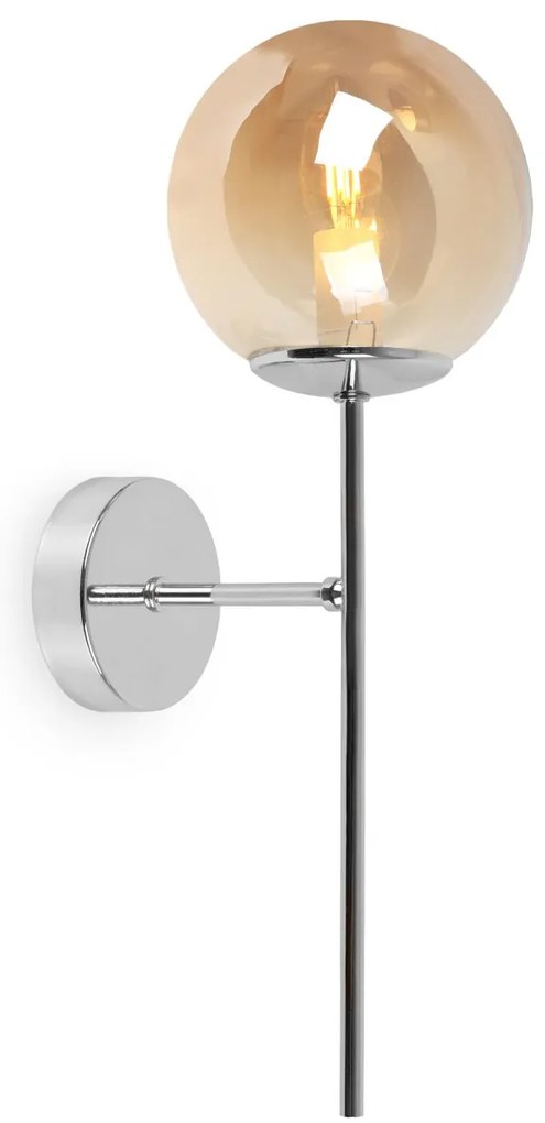 Nástenné svietidlo Paris, 1x medové sklenené tienidlo, CH