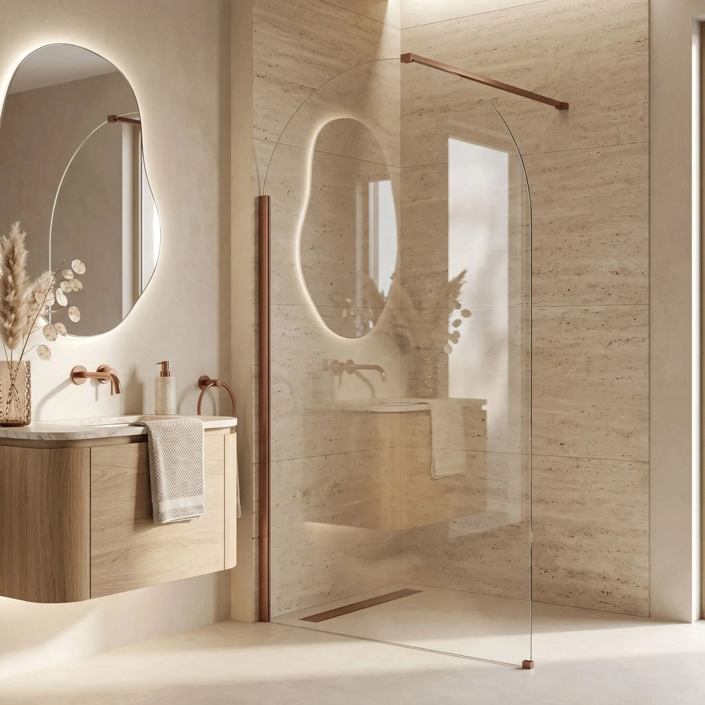 Rea Heaven, sprchová zástena Walk-in, 120 cm, medená matná, REA-K6689