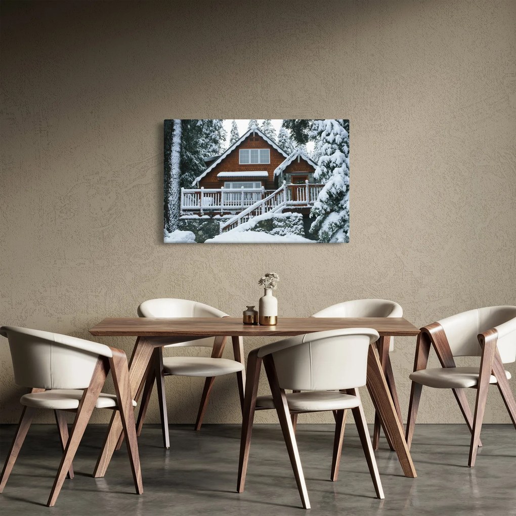 Obraz - Drevená chata (90x60 cm)
