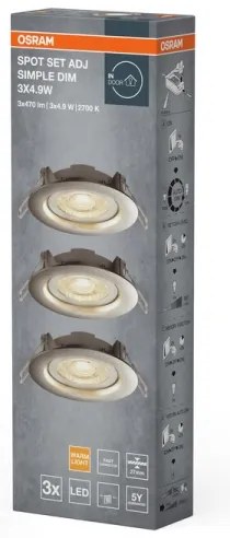 Osram - SADA 3x LED stmievateľné podhľadové svietidlo LED/4,9W/230V