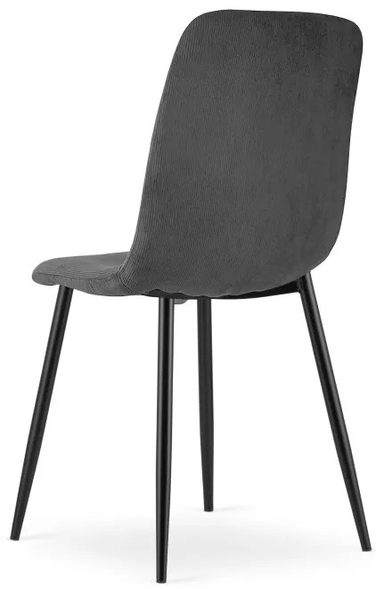 Set troch jedálenských stoličiek RIFT sivé / čierne nohy (3 ks)