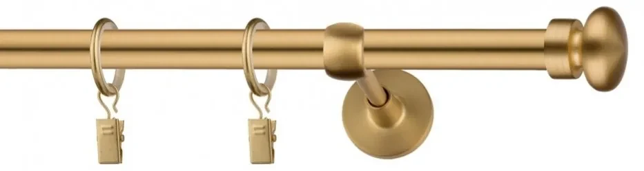 Dekorstudio Garniža jednoradová FLAT zlatá 19mm Dĺžka: 160cm, Typ uchytenia: Držiak modern, Typ príslušenstva: Bez príslušenstva