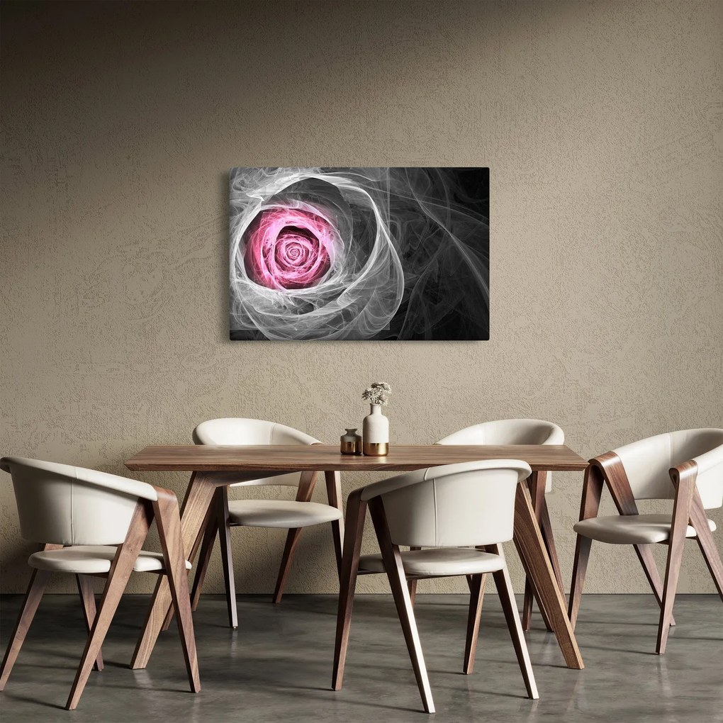 Obraz - Abstraktné ruže, fuchsiová (90x60 cm)