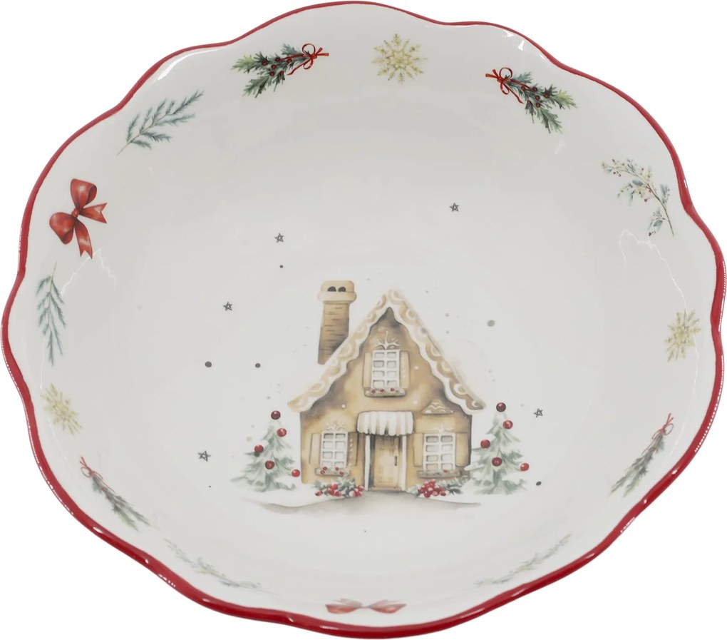 Vianočná keramická misa Chalet de Noël – Ø 21*6,5 cm / 800ml