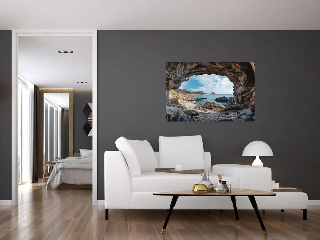 Obraz - Jaskyňa pri mori (90x60 cm)