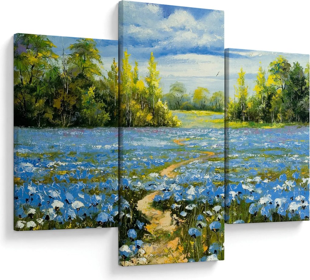 Obraz - Cestička v poli, olejomaľba (90x60 cm)