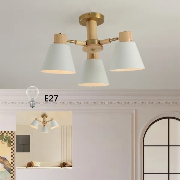 Brilagi - Prisadený luster LUND WOOD 3xE27/40W/230V pr. 50 cm drevo