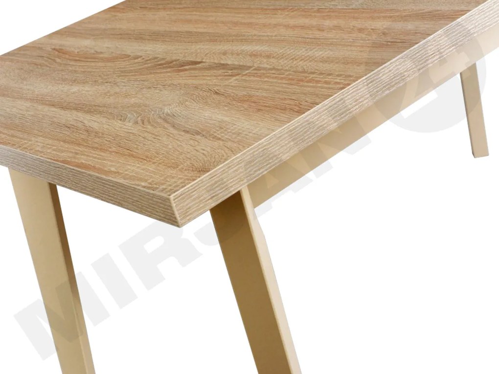 Stôl Harry 80 x 140/180 V, Morenie: dub artisan L, Farby nožičiek: biela