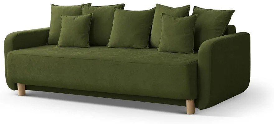 Zelená rozkladacia pohovka s úložným priestorom 231 cm Elen – Micadoni