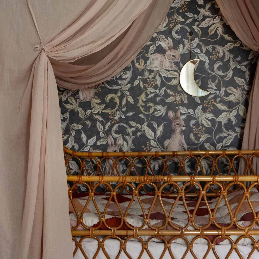 Tapeta králiky tmavo modrá 280x100 cm