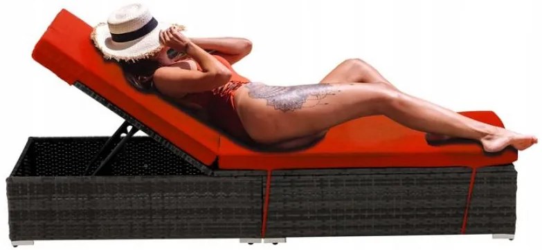 Záhradné lehátko Garden Line ABI3555 - červené