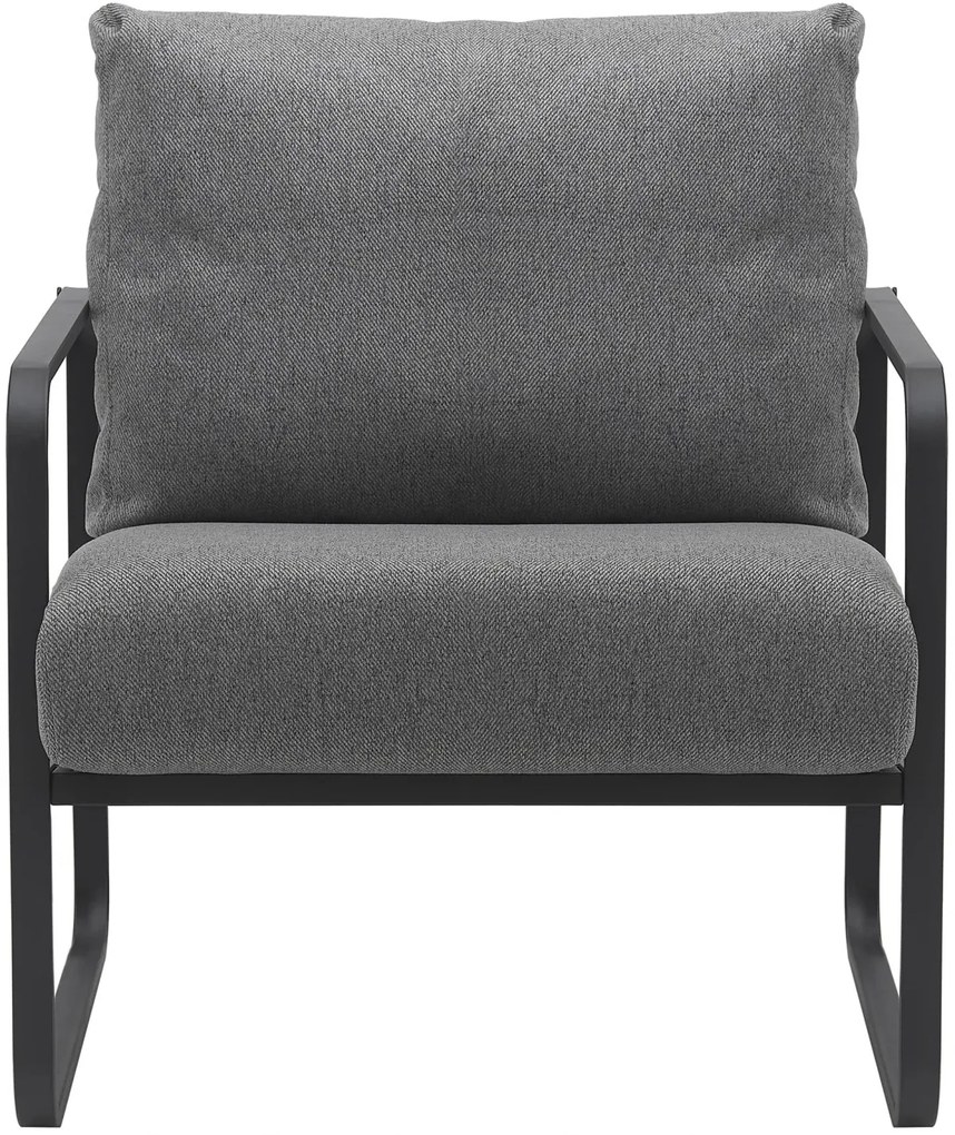 Design-Shop Kreslo Manea - látka / kov - Tmavo sivá
